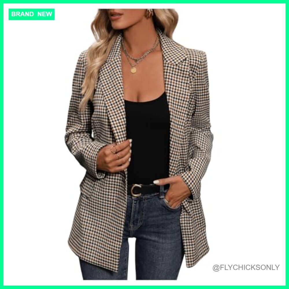 Polyester Blazer Lapel Collar Double Breasted Gin… - image 3